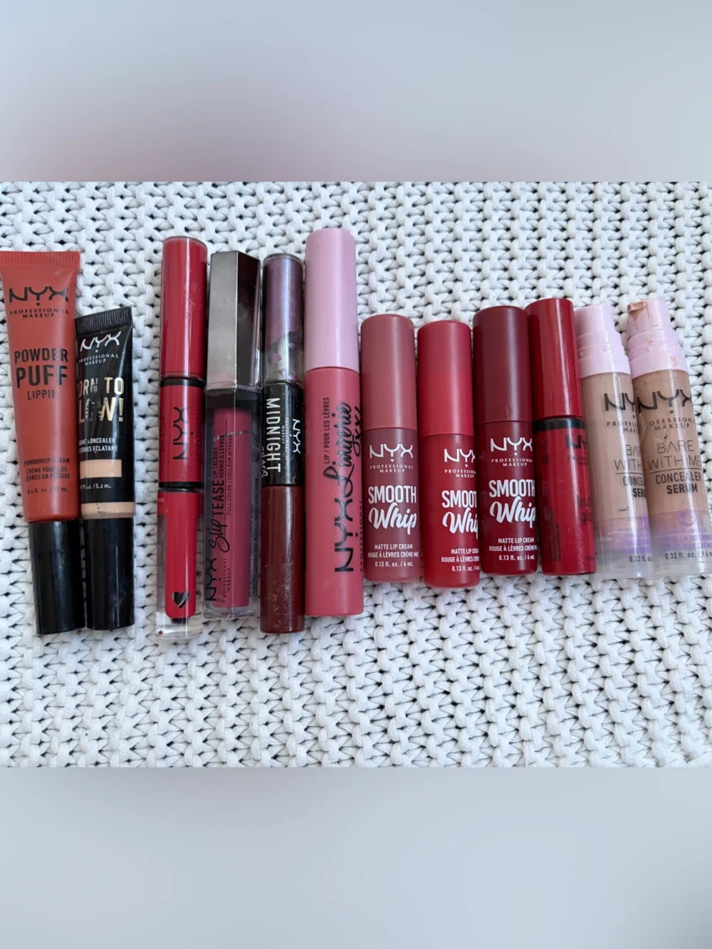12pc NYX Makeup Lot - 9 Lip, 3 Concealer, 1 Dual Ended Liquid Eyeliner